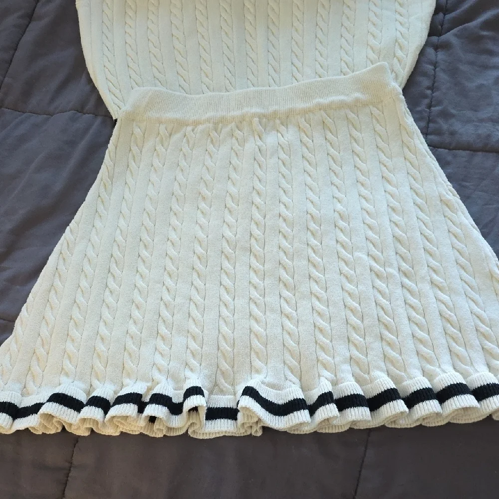 Willow & Wind Cream Mini Skirt & Vest Combo - Picture 3 of 4